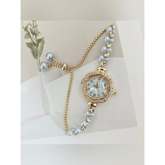 Brand new Elegant Crystal Bracelet Watch - 3 Tones main image 4